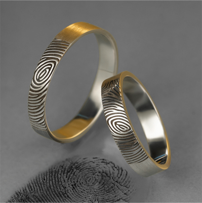 Обручальные кольца с отпечатками пальцев